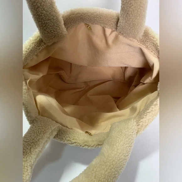 Prada Tan Teddy Bear Shearling Tote Bag - Picture 10 of 10